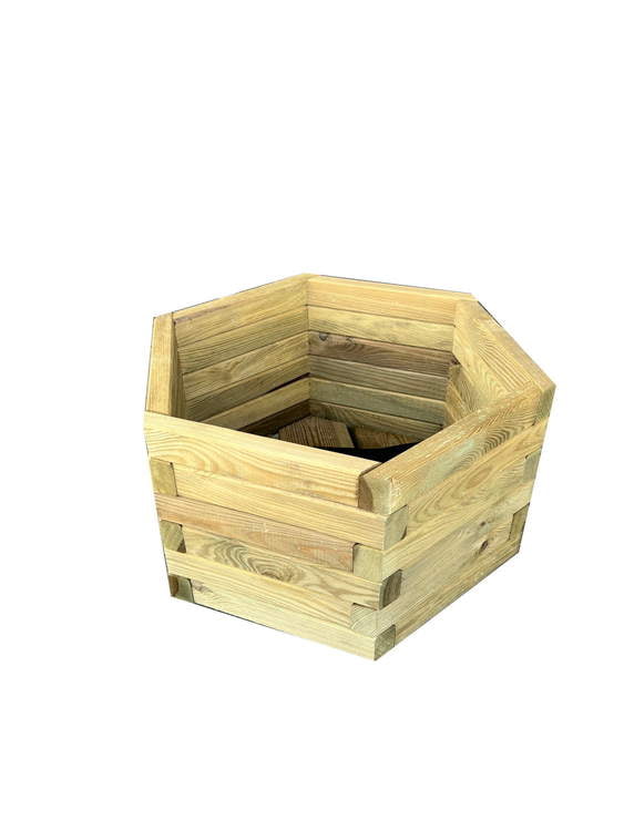 Donica sześciokątna fi 60x33(h) cm z agrowłókniną