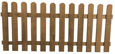 Płot sztachetowy gładki brąz 180/120 cm